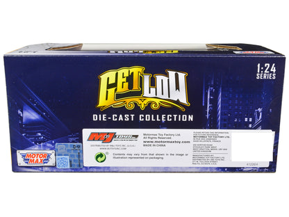 1957 Chevrolet Bel Air Lowrider Turquoise Metallic and White "Get Low" Series 1/24 Diecast Model Car by Motormax