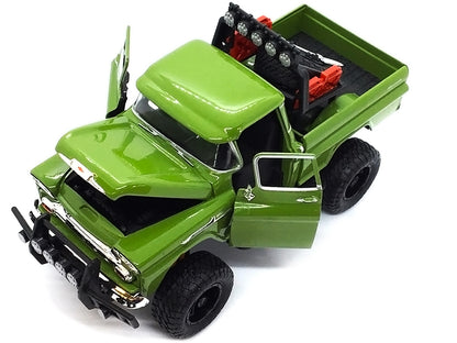 1958 Chevrolet Apache Fleetside Pickup Truck Off Road Green 1/24 Diecast Model by Motormax