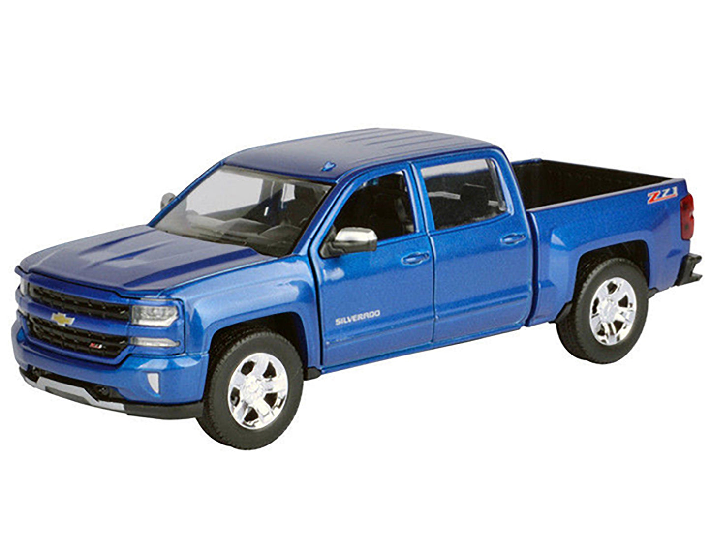 2017 Chevrolet Silverado 1500 LT Z71 Crew Cab Pickup Truck Blue 1/27 Diecast Model Car by Motormax-DiecastModeler.com