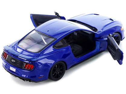 2018 Ford Mustang GT 5.0 Blue with Black Wheels 1/24 Diecast Model Car by Motormax