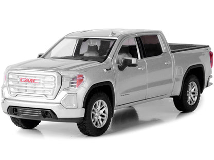 2019 GMC Sierra 1500 SLT Crew Cab Pickup Truck Silver Metallic 1/24-1/27 Diecast Model Car by Motormax