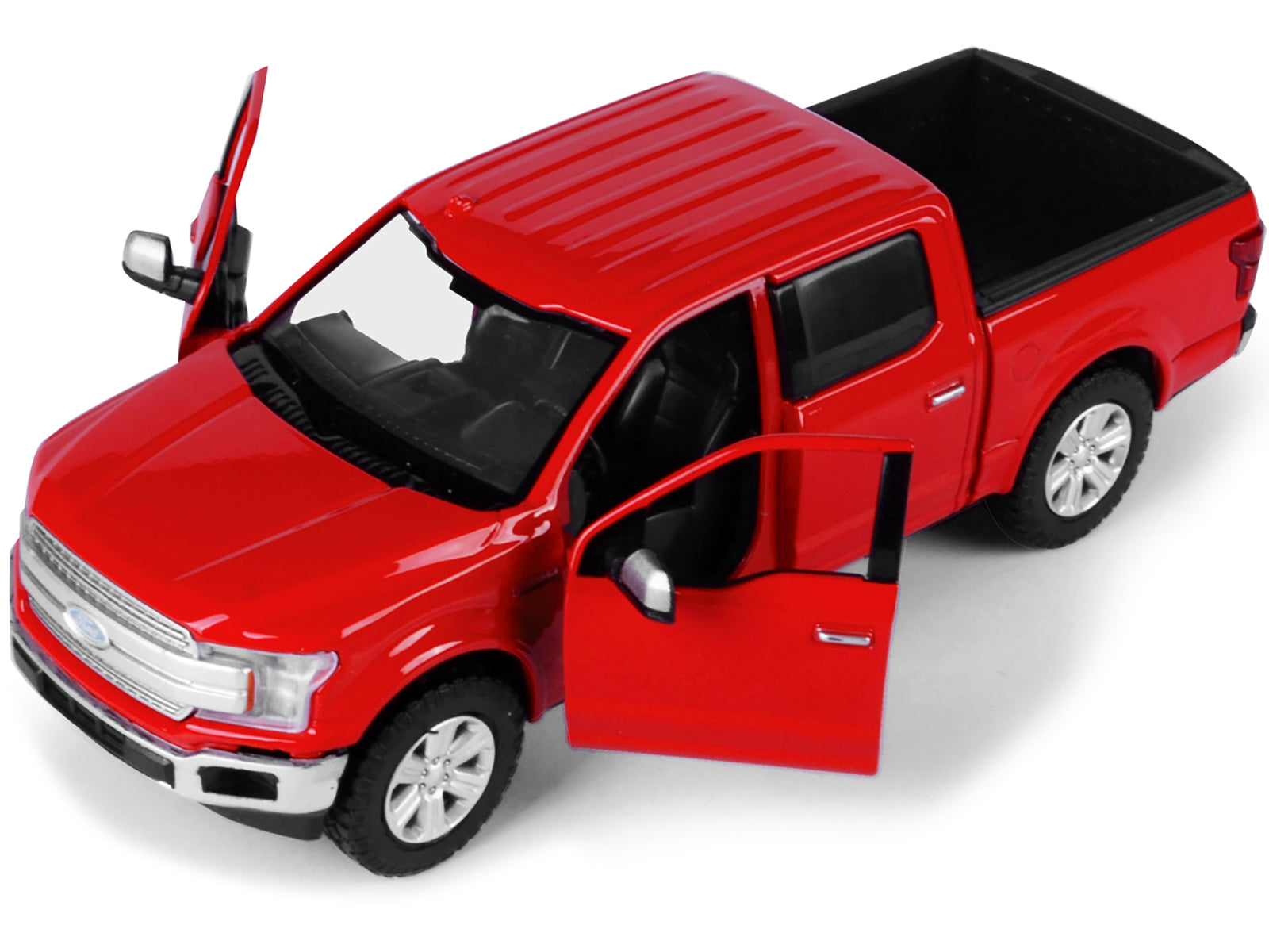 2019 Ford F-150 Lariat Crew Cab Pickup Truck Red 1/24-1/27 Diecast Model Car by Motormax-DiecastModeler.com