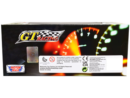 BMW M3 Coupe Neon Yellow with Matt Black Top and Stripes "GT Racing" Series 1/24 Diecast Model Car by Motormax-DiecastModeler.com