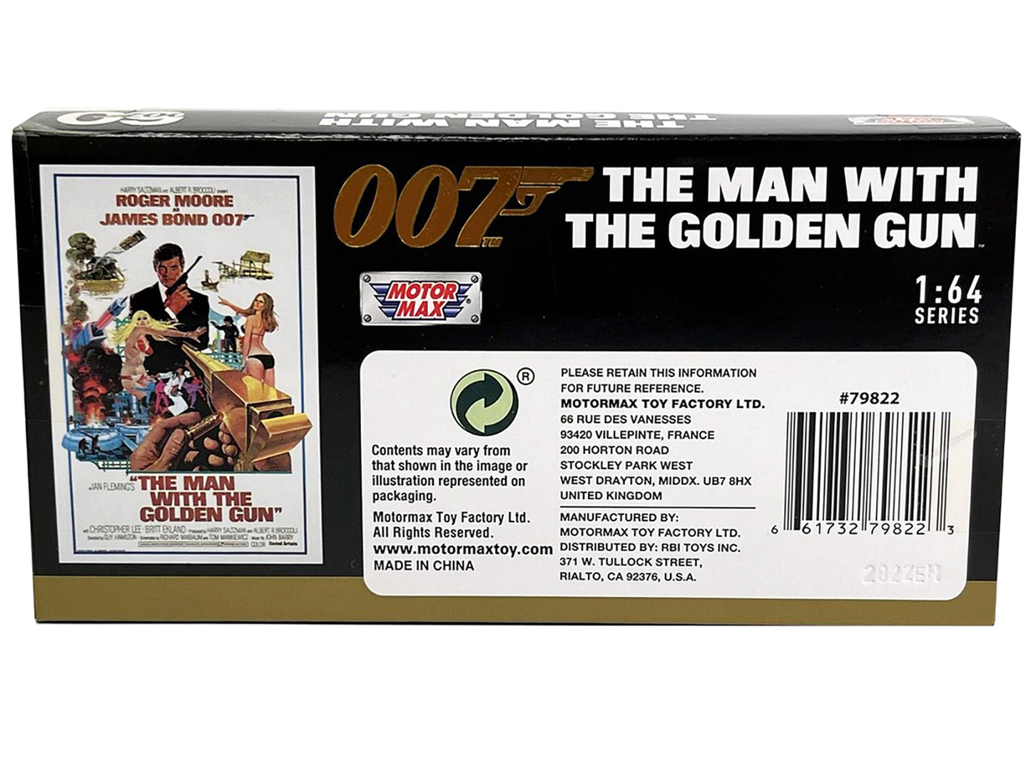 1974 AMC Hornet Red with White Stripes James Bond 007 "The Man with the Golden Gun" (1974) Movie with Display 1/64 Diecast Model Car by Motormax-DiecastModeler.com