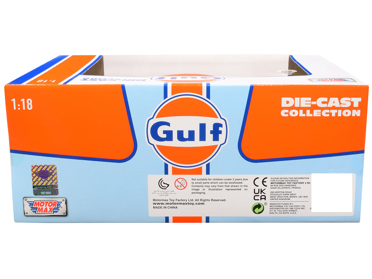 1978 Ford Bronco Light Blue and Orange "Gulf Oil" "Gulf Die-Cast Collection" 1/24 Diecast Model Car by Motormax-DiecastModeler.com