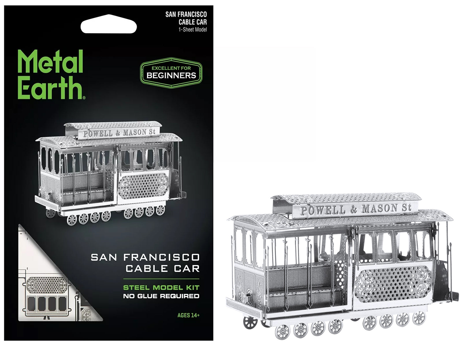 Model Kit San Francisco Cable Car "Powel & Mason St" (Easy Difficulty) Steel Model by Metal Earth-DiecastModeler.com