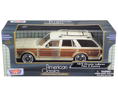 1979 Chrysler Lebaron Town & Country Cream 1/24 Diecast Model Car by Motormax