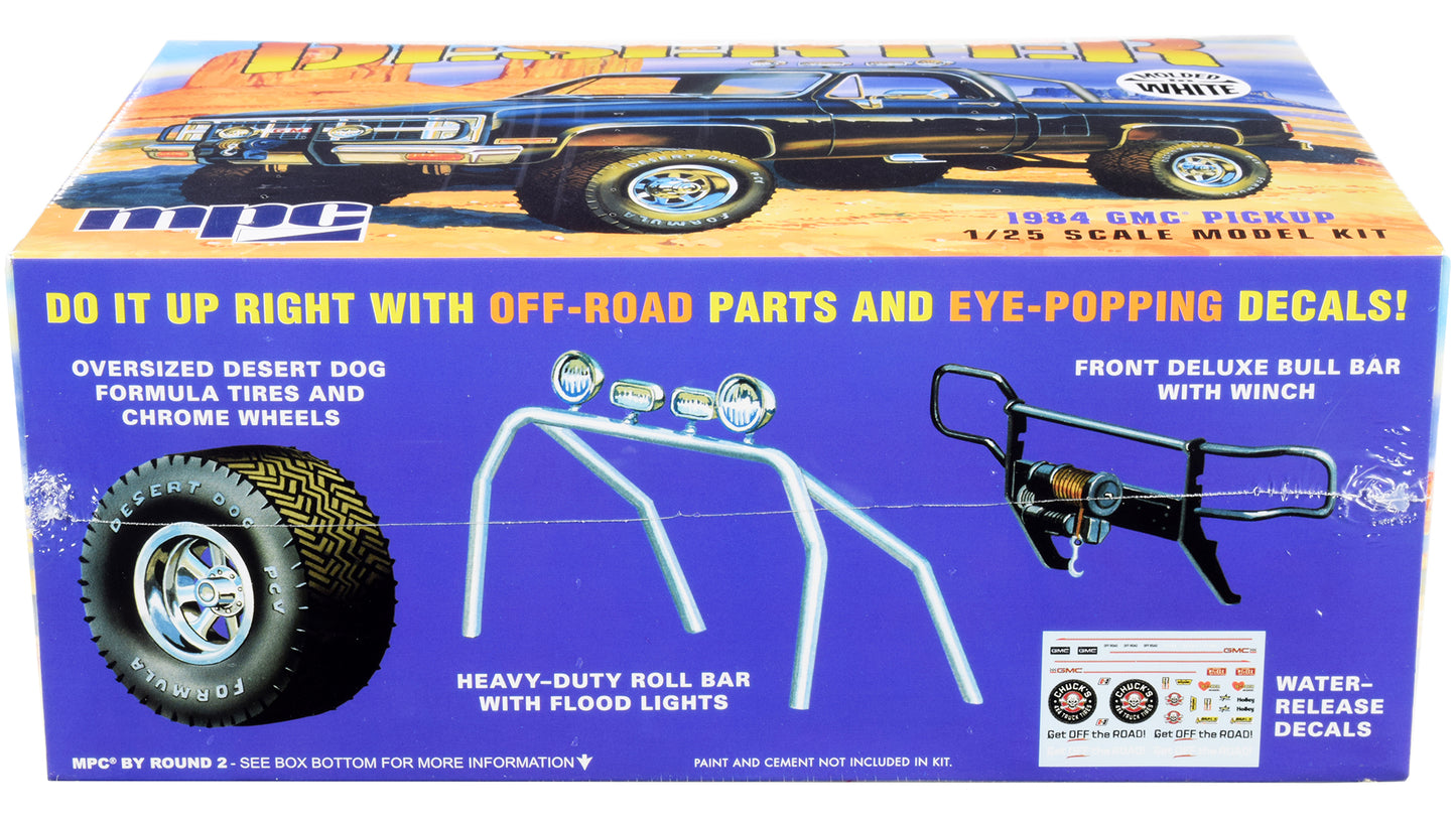 Skill 2 Model Kit 1984 GMC Pickup Truck (Molded in White) "Deserter" 1/25 Scale Model by MPC