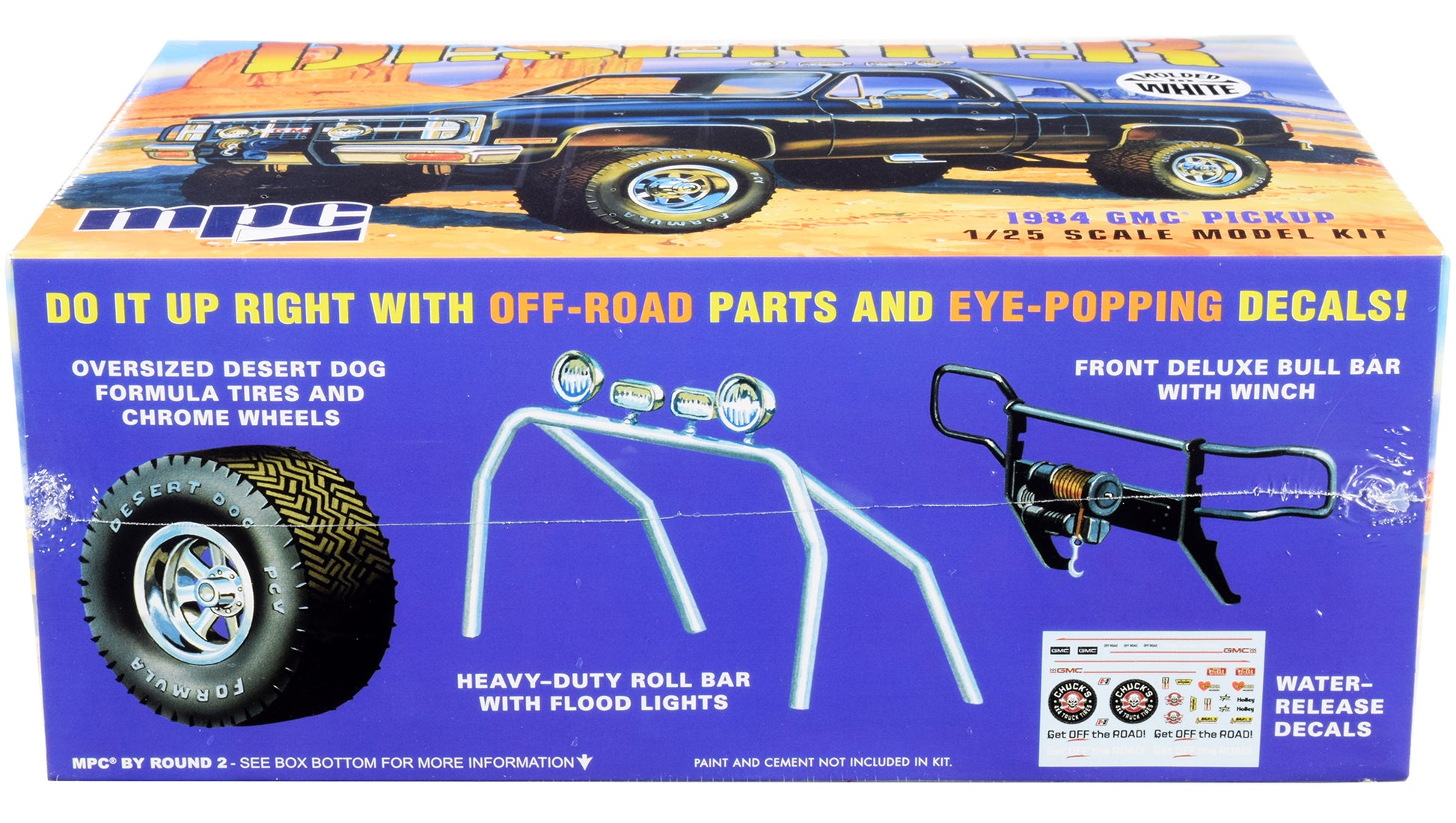 Skill 2 Model Kit 1984 GMC Pickup Truck (Molded in White) "Deserter" 1/25 Scale Model by MPC-DiecastModeler.com