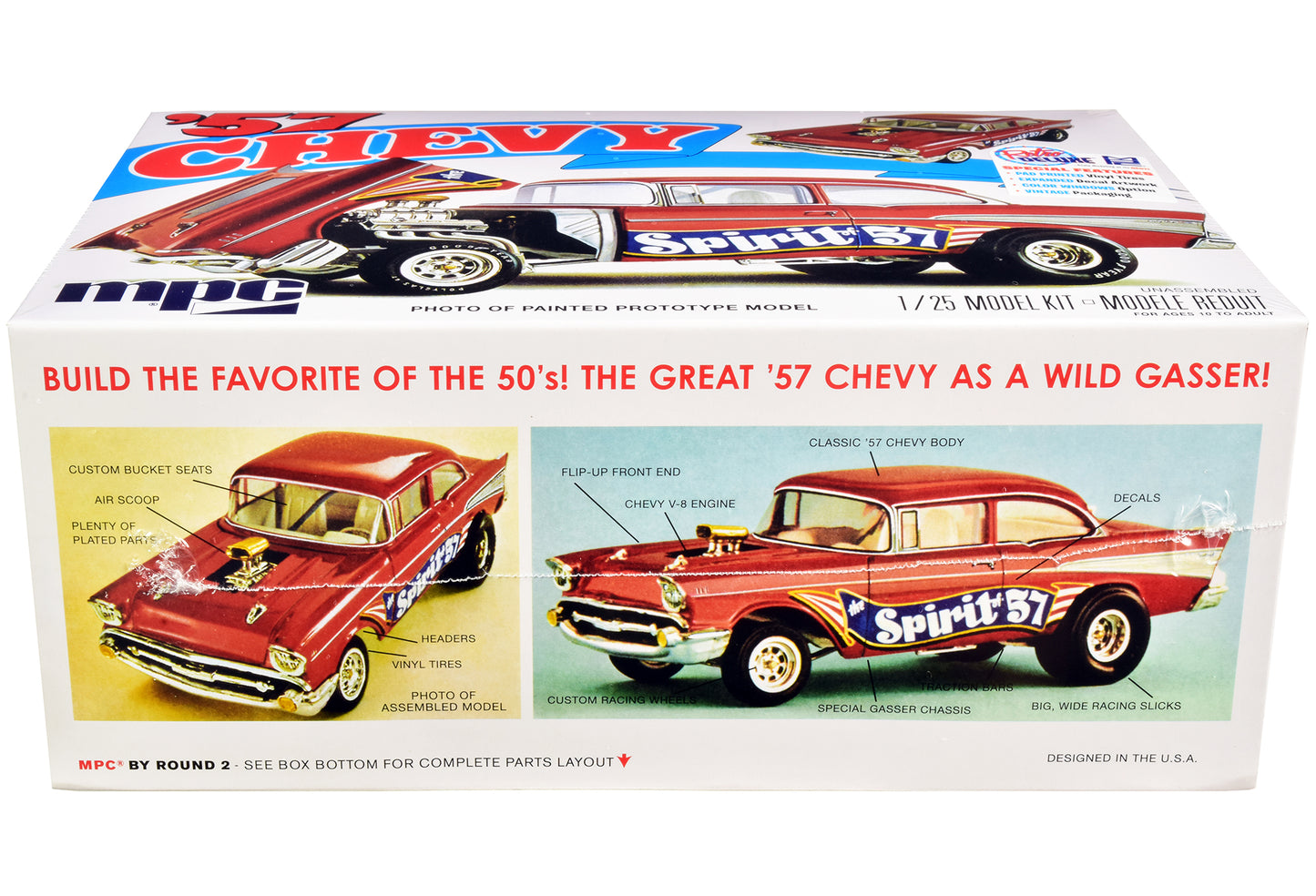 Skill 2 Model Kit 1957 Chevrolet Gasser Flip Nose "Spirit of 57" 1/25 Scale Model by MPC