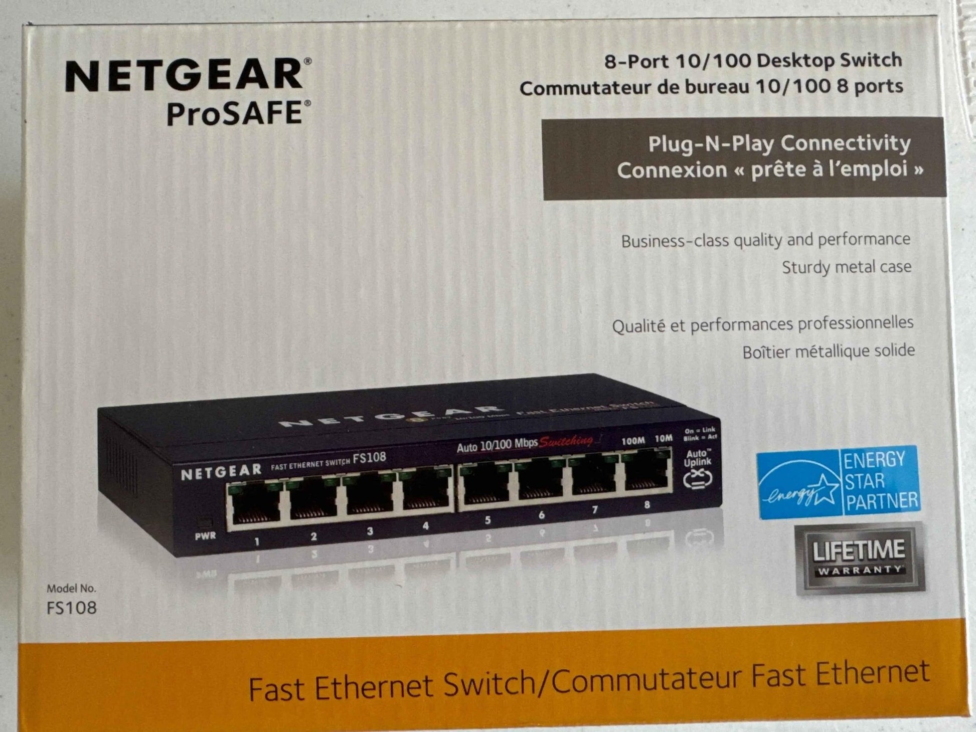 NETGEAR ProSafe FS108 8-Port 10/100 Fast Ethernet Desktop Switch-DiecastModeler.com
