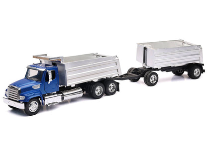 Freightliner 114SD Dump Truck with Twin Dump Body Blue "Long Haul Trucker" Series 1/32 Diecast Model by New Ray-DiecastModeler.com