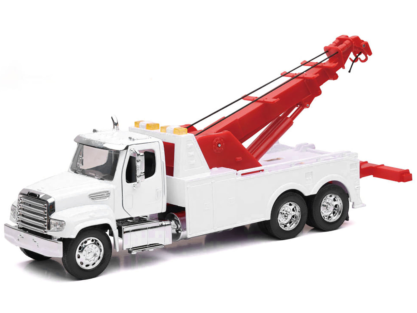 Freightliner 114SD Tow Truck White and Red "Long Haul Trucker" Series 1/32 Diecast Model by New Ray-DiecastModeler.com