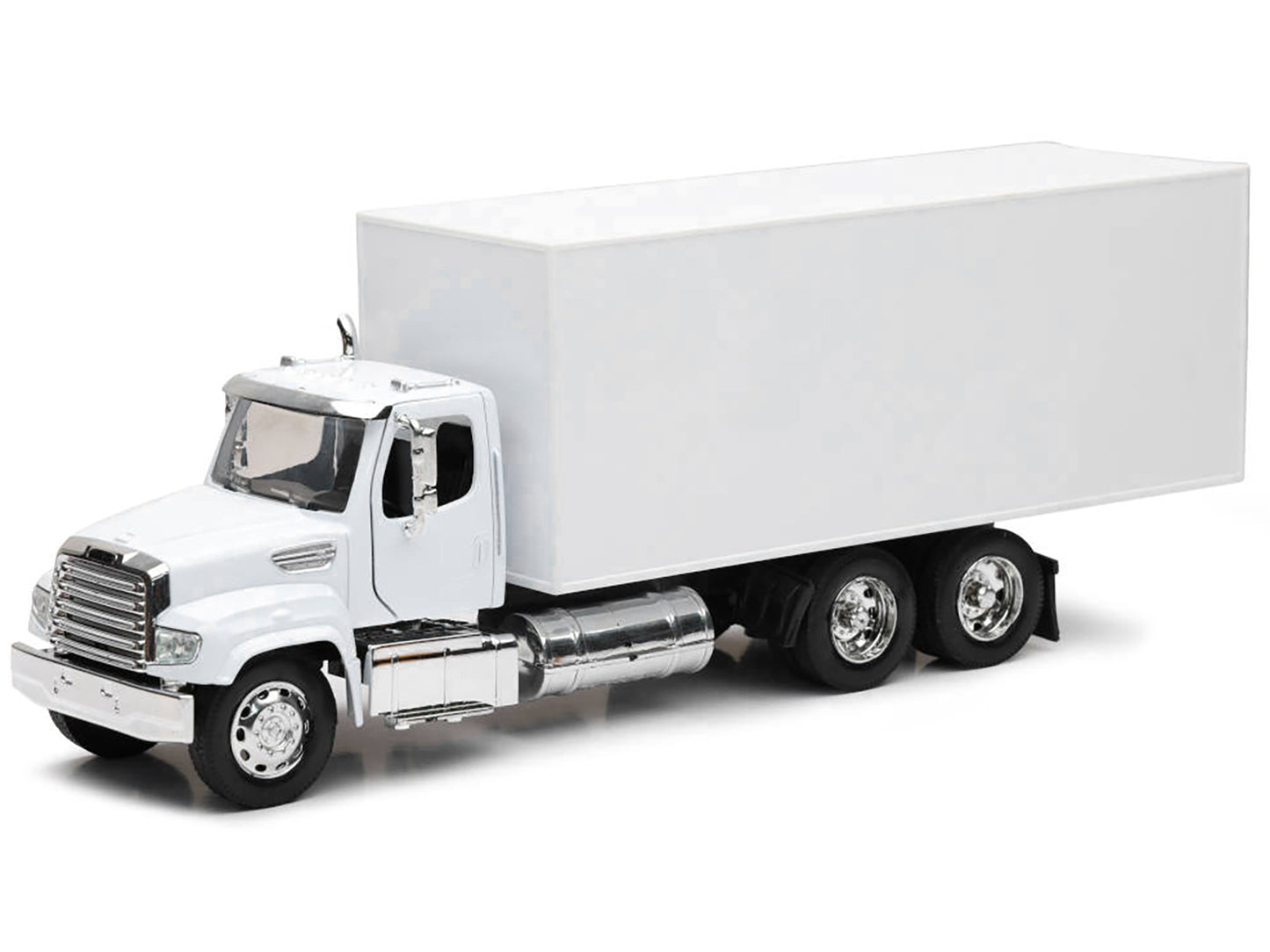 Freightliner 114SD Box Truck White "Long Haul Trucker" Series 1/32 Diecast Model by New Ray-DiecastModeler.com