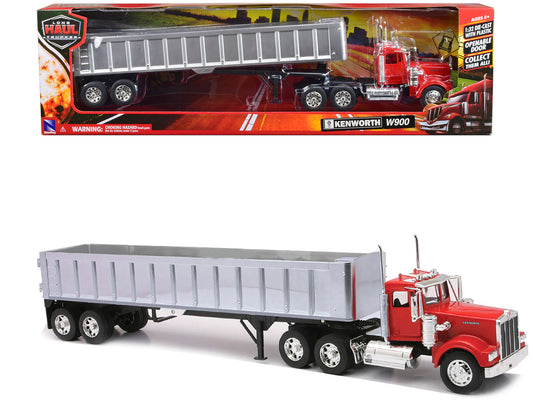 Kenworth W900 Frameless Dump Truck Red and Chrome "Long Haul Trucker" Series 1/32 Diecast Model by New Ray-DiecastModeler.com