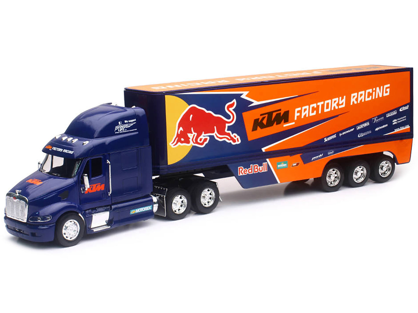Peterbilt 387 Truck Dark Blue "Red Bull - KTM Factory Racing" 1/32 Diecast Model by New Ray-DiecastModeler.com