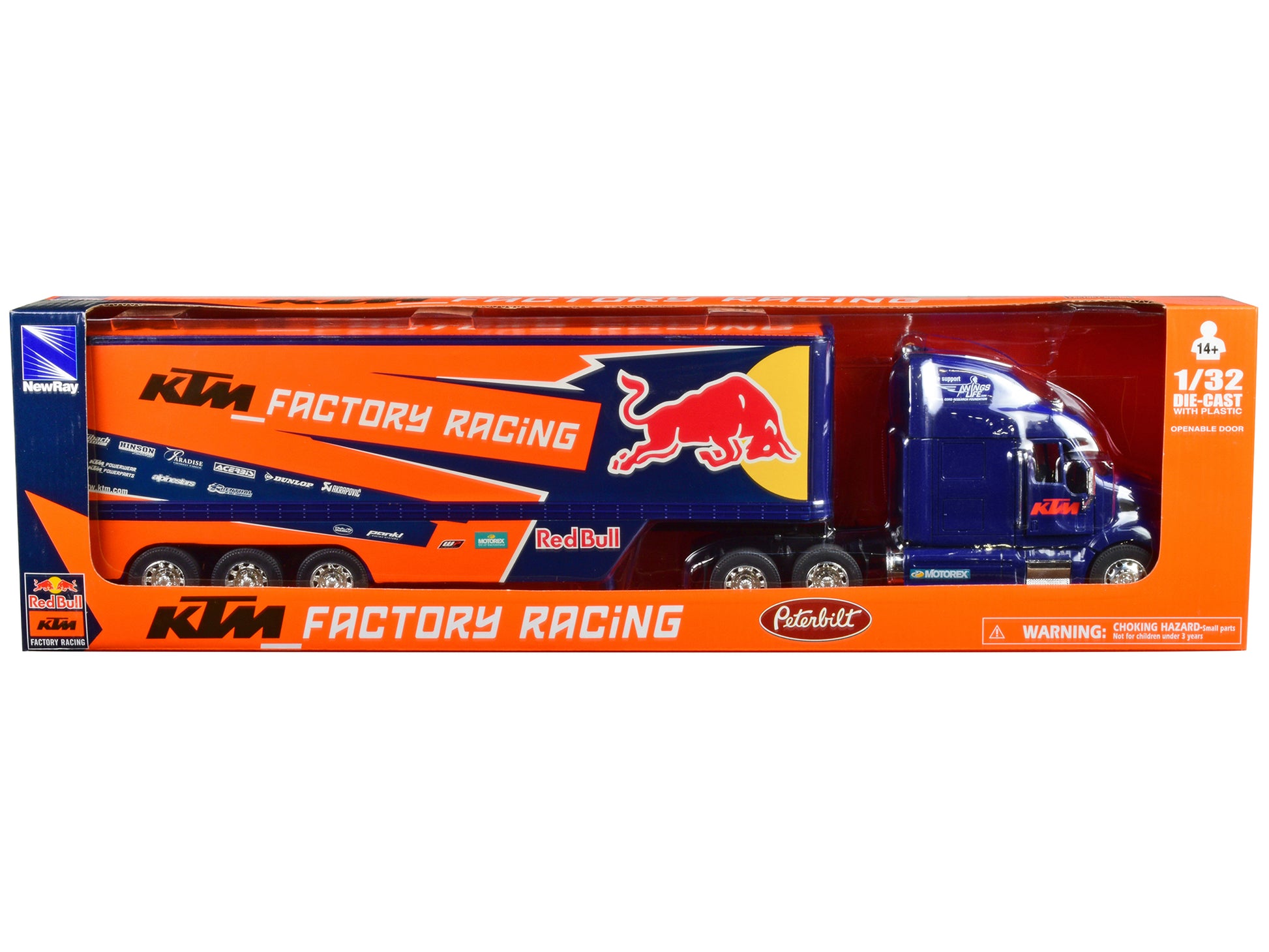 Peterbilt 387 Truck Dark Blue "Red Bull - KTM Factory Racing" 1/32 Diecast Model by New Ray-DiecastModeler.com