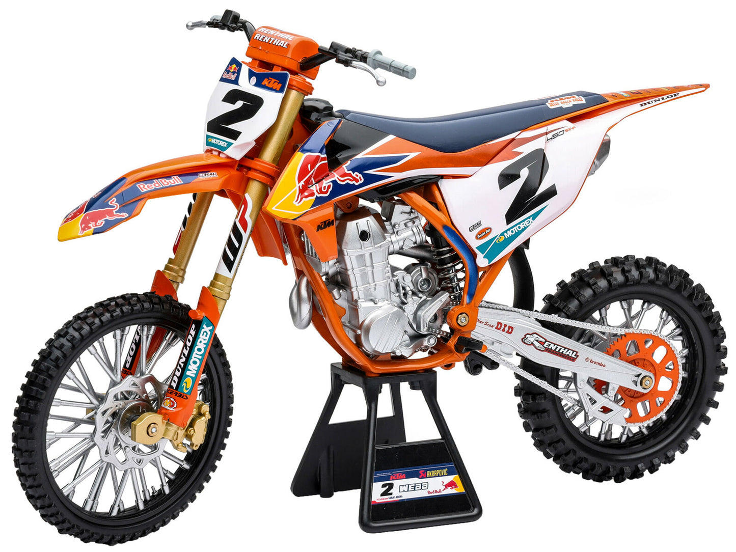 KTM 450 SX-F #2 Cooper Webb "Red Bull KTM Factory Racing" SuperCross 1/6 Diecast Model by New Ray