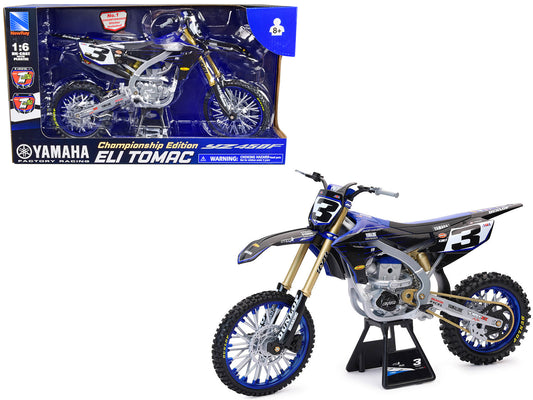 Yamaha YZ450F Motorcycle #3 Eli Tomac "Championship Edition" Yamaha Factory Racing 1/6 Diecast Model by New Ray-DiecastModeler.com