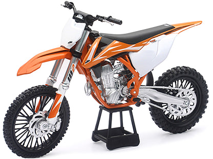 KTM 450 SX-F Dirt Bike Orange and White 1/10 Diecast Motorcycle Model by New Ray-DiecastModeler.com