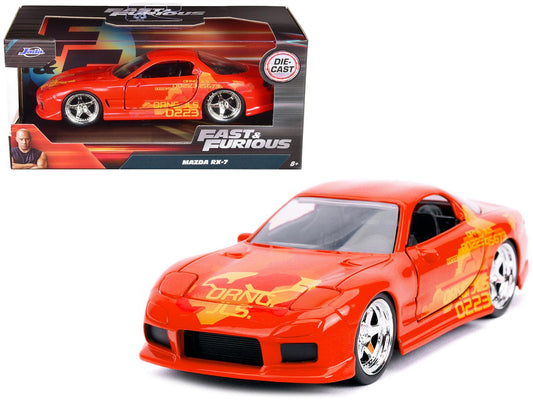 Orange Julius' Mazda RX-7 Orange Metallic with Graphics "Fast & Furious" Series 1/32 Diecast Model Car by Jada-DiecastModeler.com
