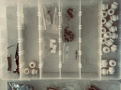 Organizer storage boxes with drone accessories-DiecastModeler.com