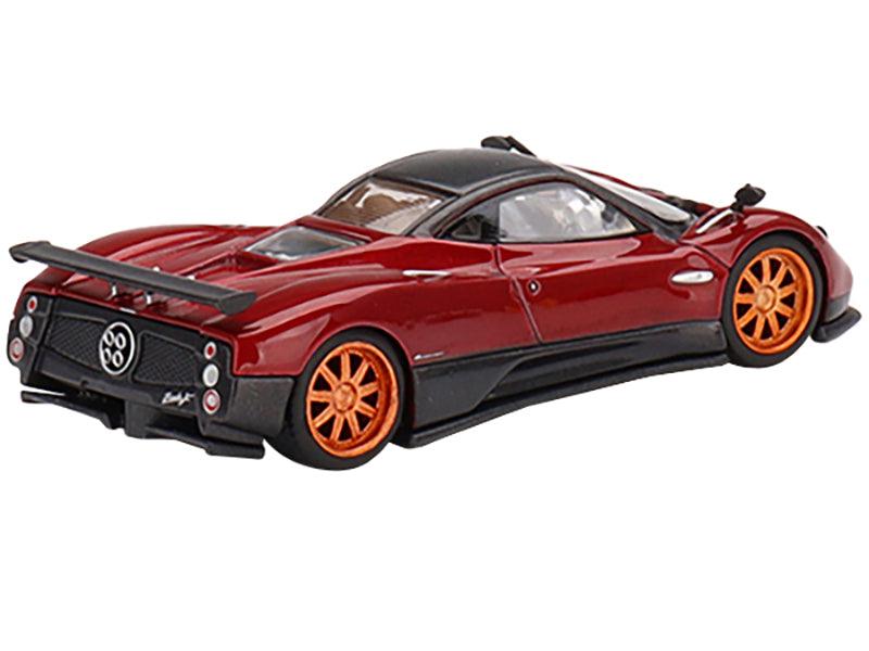 Pagani Zonda F Rosso Dubai Red Metallic with Black Top Limited Edition to 3000 pieces Worldwide 1/64 Diecast Model Car by Mini GT-DiecastModeler.com