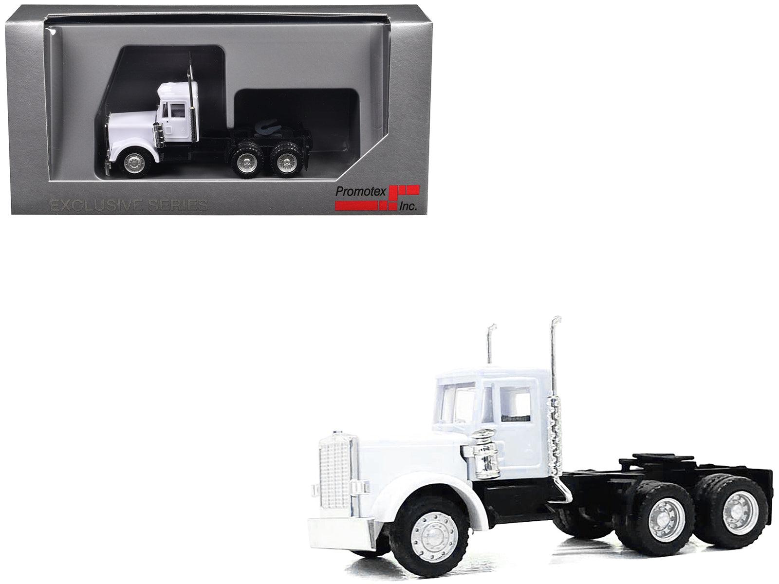 Peterbilt Short Day Cab with Updated Grill White 1/87 (HO) Plastic Model Car by Promotex-DiecastModeler.com