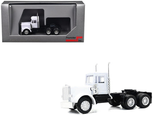 Peterbilt Short Day Cab with Updated Grill White 1/87 (HO) Plastic Model Car by Promotex-DiecastModeler.com
