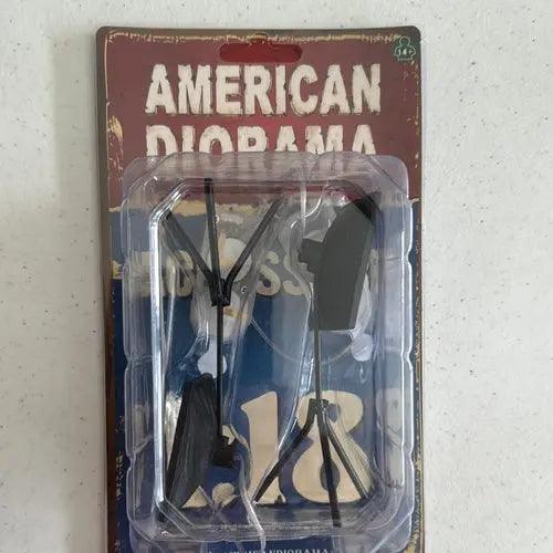 Photographer Lighting Kit (Set of 2 lights) (1/18 scale, Black)-DiecastModeler.com