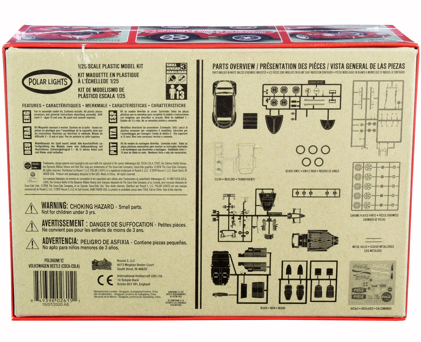 Skill 3 Snap Model Kit Volkswagen Beetle "Coca-Cola" 1/25 Scale Model by Polar Lights