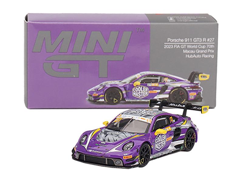 Porsche 911 GT3 R #27 Kevin Estre "HubAuto Racing" "FIA GT World Cup 70th Macau Grand Prix" (2023) Limited Edition 1/64 Diecast Model Car by Mini GT-DiecastModeler.com