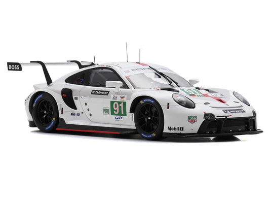 Porsche 911 RSR-19 #91 Gianmaria Bruni - Richard Lietz - Frederic Makowiecki "Porsche GT Team" GTE Pro Winner "24 Hours of Le Mans" (2022) with Acrylic Display Case 1/18 Model Car by Spark-DiecastModeler.com