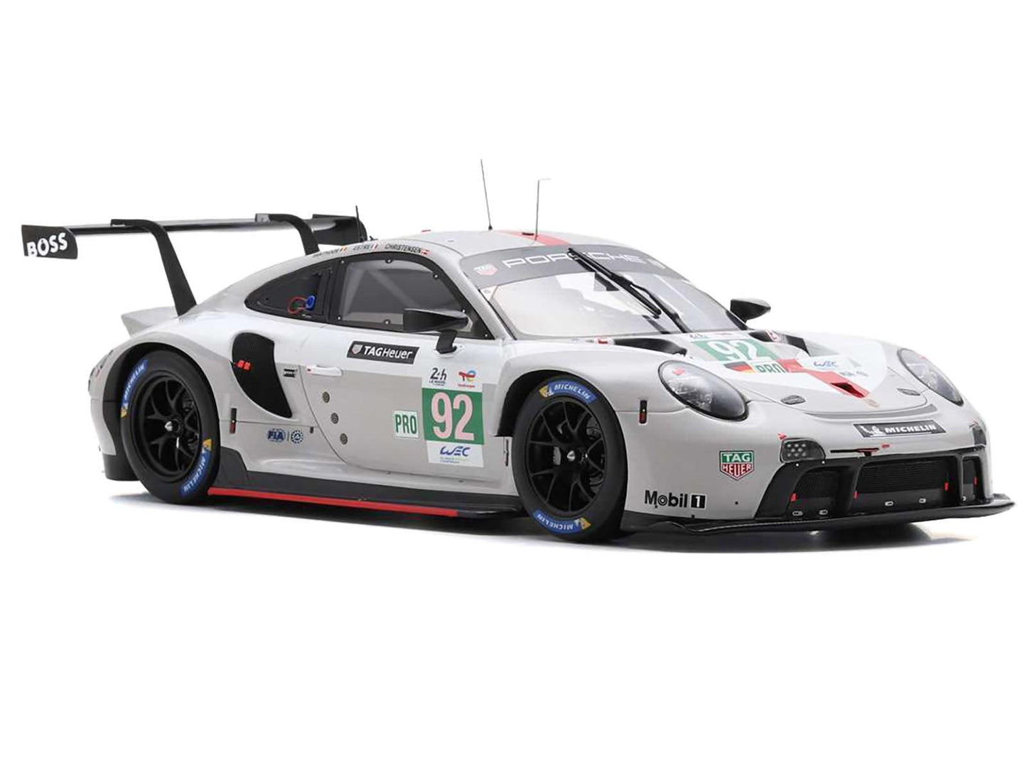 Porsche 911 RSR-19 #92 Michael Christensen - Kevin Estre - Laurens Vanthoor "Porsche GT Team" GTE Pro "24 Hours of Le Mans" (2022) with Acrylic Display Case 1/18 Model Car by Spark-DiecastModeler.com