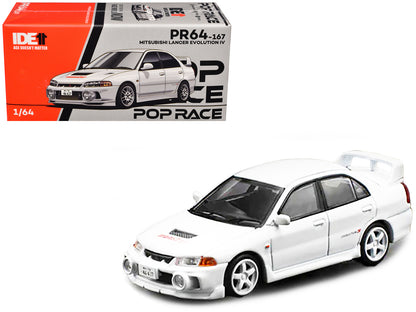 Mitsubishi Lancer Evolution IV RHD (Right Hand Drive) White "Indonesia Diecast Expo 2024 Exclusive" 1/64 Diecast Model Car by Pop Race