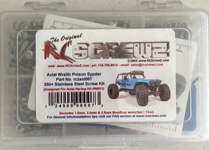 RCScrewz - axi007 – Axial Wraith Poison Spyder Stainless Steel Screw Kit-DiecastModeler.com