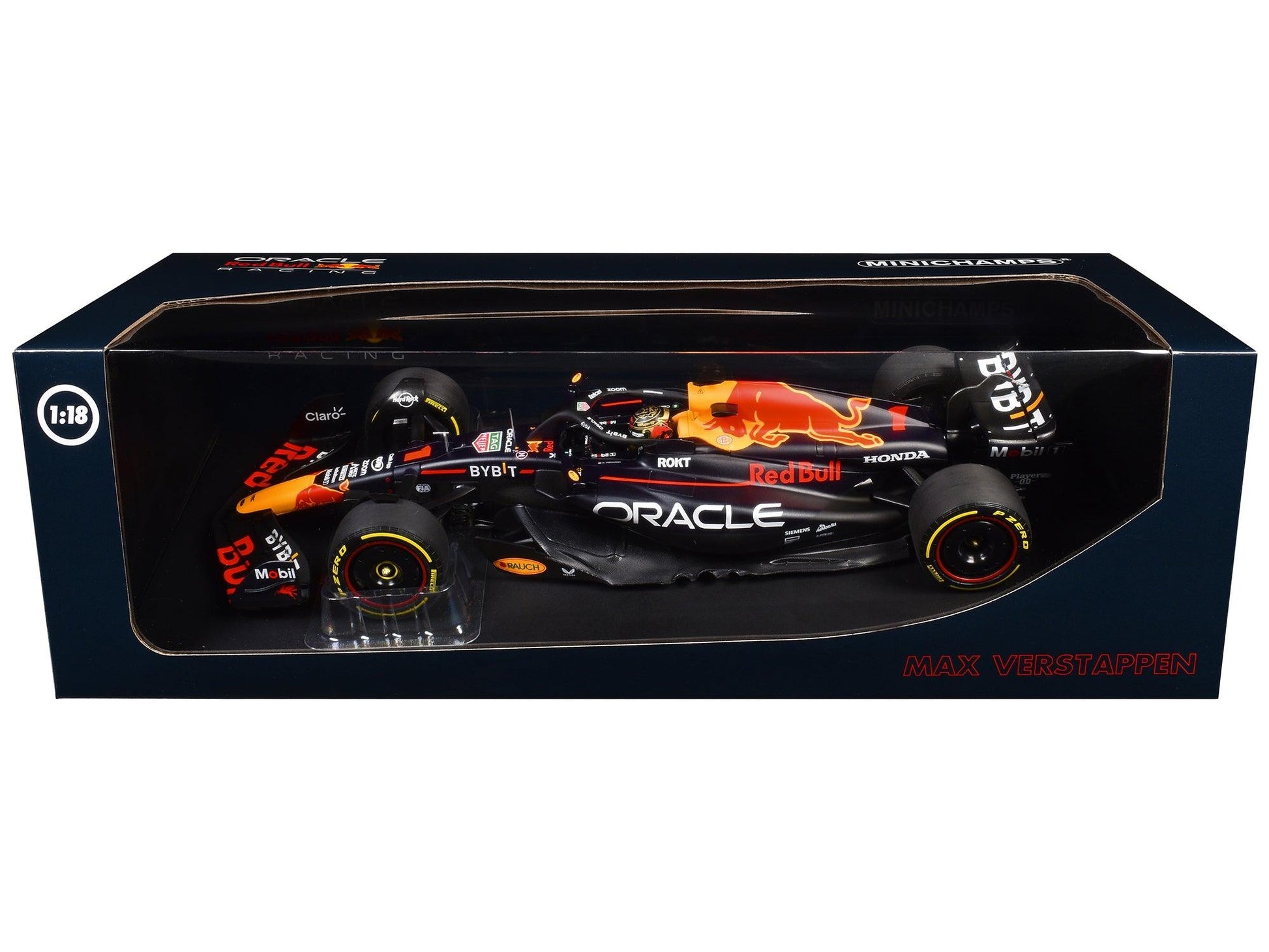 Red Bull Racing RB19 #1 Max Verstappen "Oracle" Winner F1 Formula One "Abu Dhabi GP" (2023) with Driver Limited Edition to 204 pieces Worldwide 1/18 Diecast Model Car by Minichamps-DiecastModeler.com