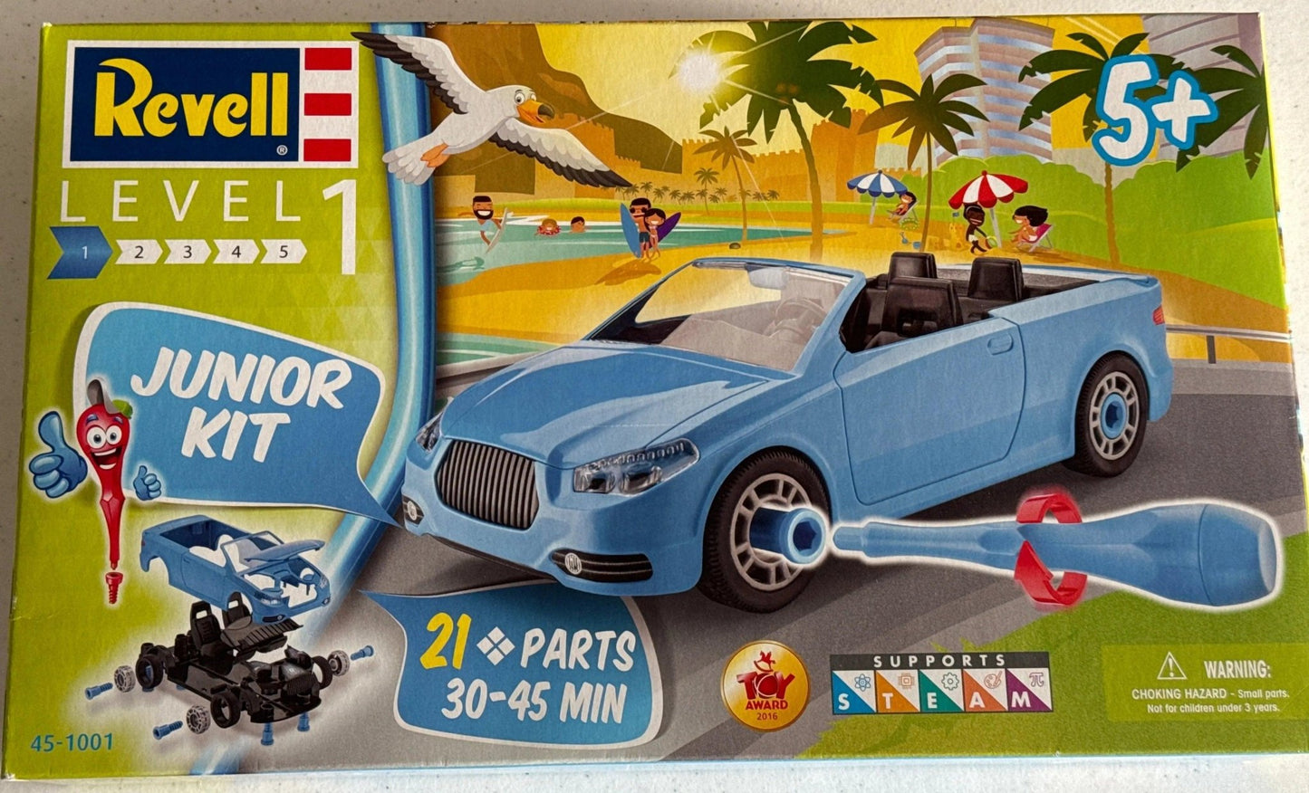 Revell Junior Roadster Convertible Model Kit, Blue-DiecastModeler.com
