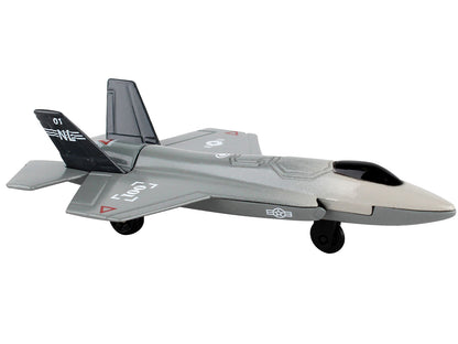 Lockheed Martin F-35 Lightning II Aircraft Gray "Joint Strike Fighter" with Runway Section Diecast Model Airplane by Runway24