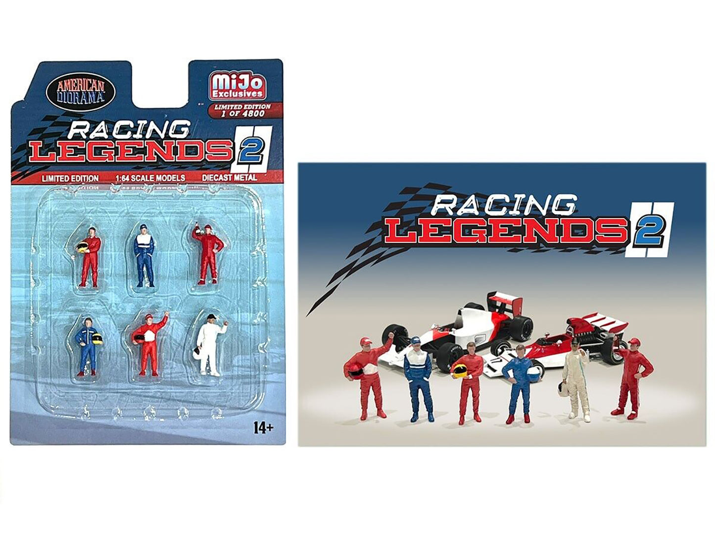 "Racing Legends 2" 6 piece Diecast Set (6 Driver Figures) Limited Edition to 4800 pieces Worldwide for 1/64 Scale Models by American Diorama-DiecastModeler.com