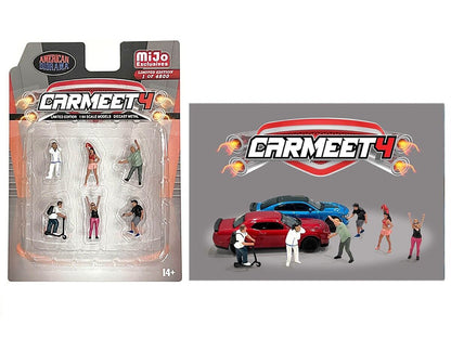 "Car Meet 4" 6 piece Diecast Figure Set for 1/64 Scale Models by American Diorama-DiecastModeler.com