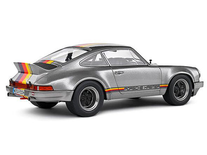 1973 Porsche 911 RSR "Kremer" Silver Metallic with Stripes 1/18 Diecast Model Car by Solido