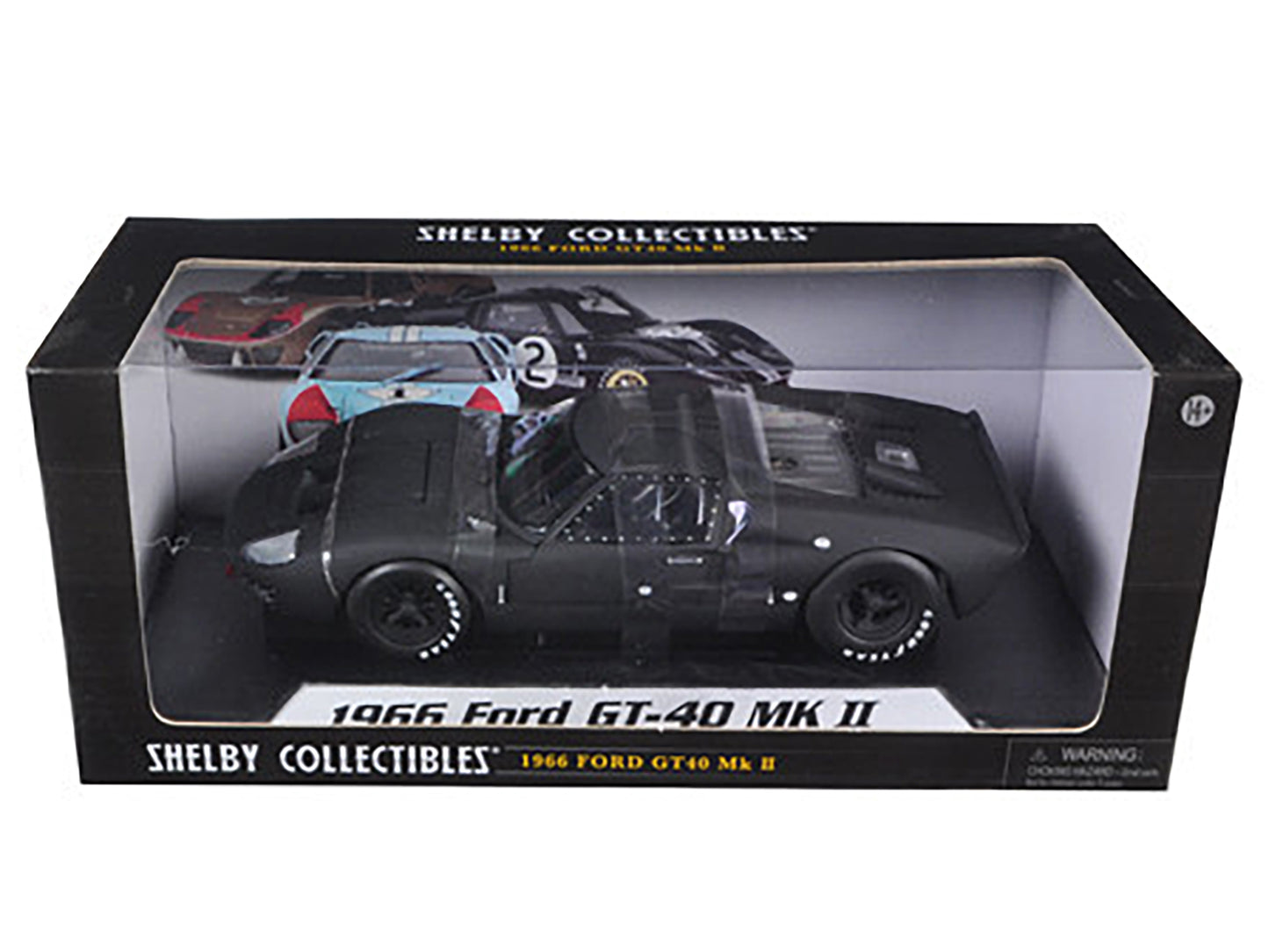 1966 Ford GT-40 GT40 MK 2 Matt Black 1/18 Diecast Car Model by Shelby Collectibles-DiecastModeler.com