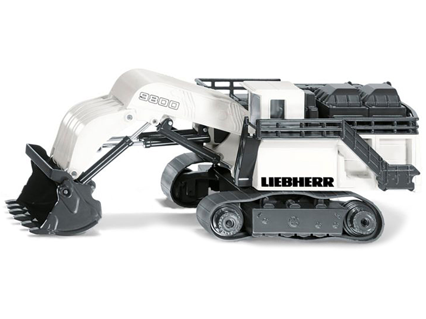 Liebherr R9800 Mining Excavator White and Gray 1/87 (HO) Diecast Model by Siku-DiecastModeler.com