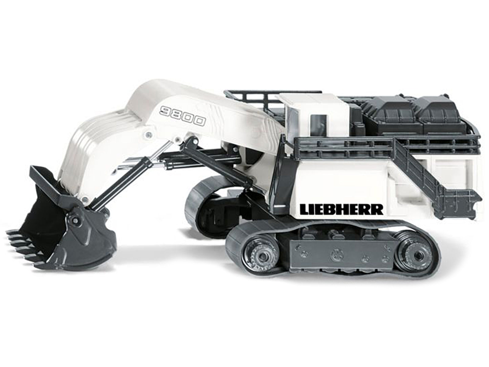 Liebherr R9800 Mining Excavator White and Gray 1/87 (HO) Diecast Model by Siku-DiecastModeler.com