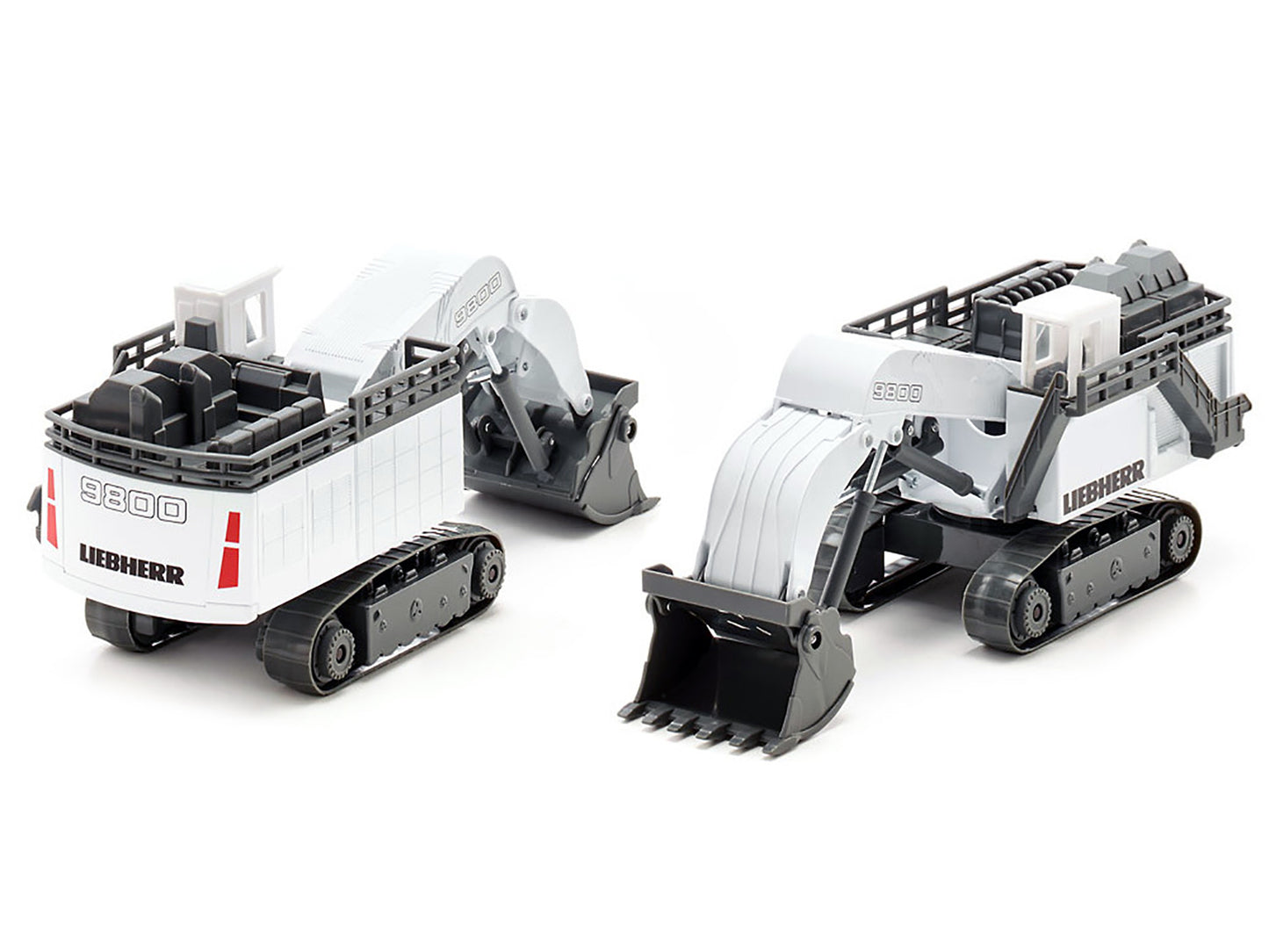 Liebherr R9800 Mining Excavator White and Gray 1/87 (HO) Diecast Model by Siku-DiecastModeler.com
