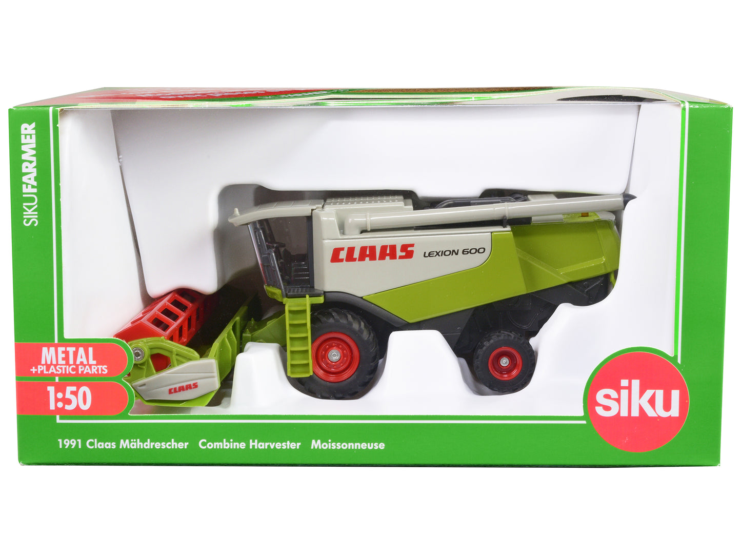 Claas Lexion 600 Combine Harvester Green and Gray 1/50 Diecast Model by Siku-DiecastModeler.com