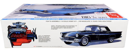 Skill 3 Model Kit 1957 Ford Thunderbird Convertible 2-in-1 Kit 1/16 Scale Model by AMT-DiecastModeler.com