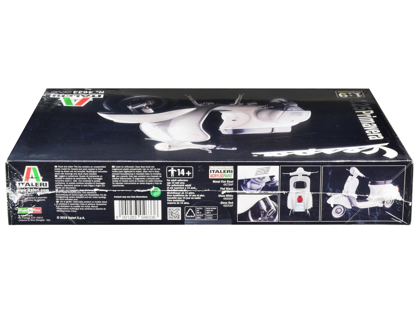 Skill 3 Model Kit Vespa 125 Primavera Scooter 1/9 Scale Model by Italeri-DiecastModeler.com