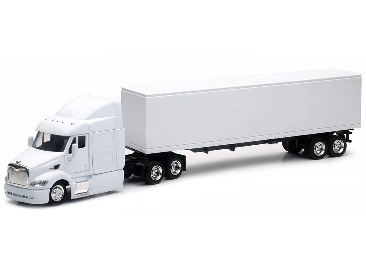 Peterbilt 387 Truck with Dry Goods Trailer White "Long Haul Trucker" Series 1/43 Diecast Model by New Ray